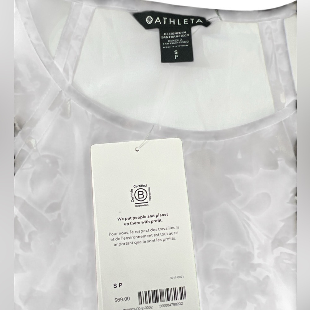 Athleta Refined Zephyr Tank Top Black & Gray Floral UPF Quick Dry Small NWT - Picture 8 of 9
